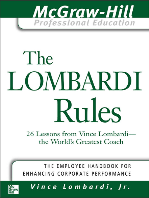 Title details for The Lombardi Rules by Vince Lombardi, Jr. - Available